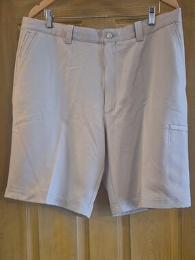 PGA Tour Tech Zone Mens Shorts 38 Bisque Belt Loops Gripper Waistband Wicking